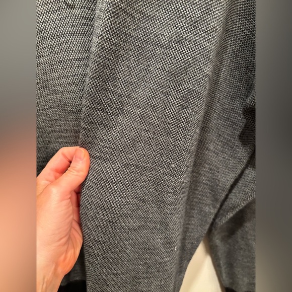 Men's Gray Sweater with Black Accents brooks brothers wool quarter zip fancy men - Picture 10 of 13